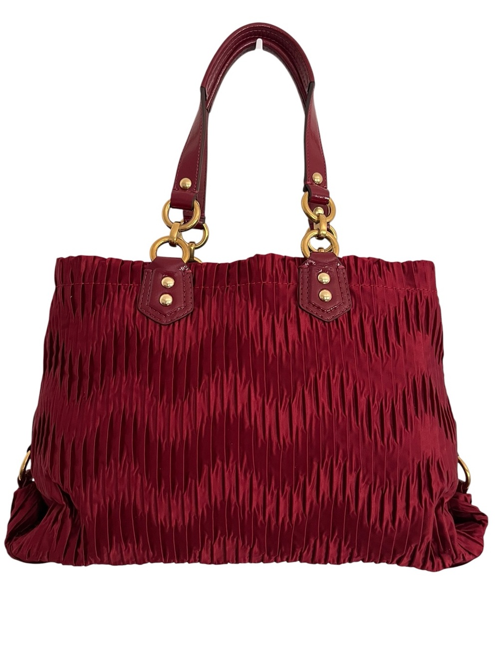 Coach F20050 Ashley Gathered Satin Carryall Satchel Bordeaux NWOT - Picture 10 of 15
